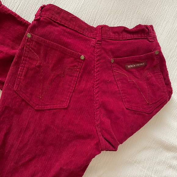 dark pink rene de france corduroy pants - Picture 2 of 3